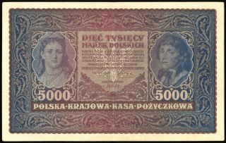 Poland 1920 5000 Marek Banknote P - 31 