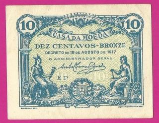 Portugal 10 Centavos 1917 photo