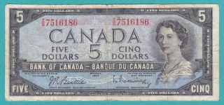 The Canada Five Dollars Banknote 1954.  I/s 7516186. photo