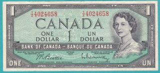 The Canada One Dollar Banknote 1954.  T/z 4024658. photo