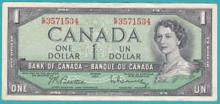 The Canada One Dollar Banknote 1954.  E/p 3571534. photo