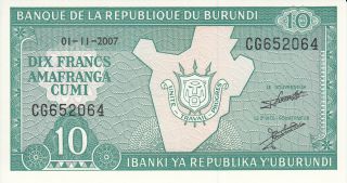 Burundi 10 Franc Unc photo
