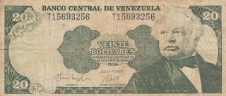 Venezuela 20 Pesos G - Vg Stain photo