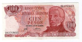 Argentina Note 1976 100 Pesos Decreto - Ley Series C - P 297 - B 2402 photo