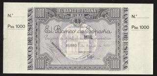 Spain 1000 (1.  000) Pesetas Bilbao 1937 - Unc photo