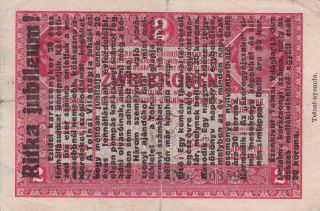 2 Kroner/korona With Advertise Printed On The Back 1919 Rrr photo