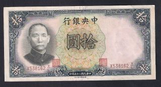China 10 Yuan 1936 Xf,  Rare photo