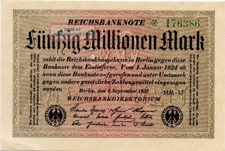 Germany 50.  000.  000 Mark 1923 176386 Europe photo