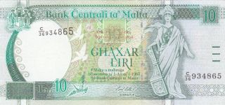 10 Liri From Malta Extra Fine,  Valuable Note photo
