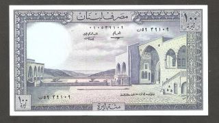 Rare Date Of Lebanon Old Banknote 1968 Of 100 Pounds Rare Grade Unc - Au photo
