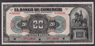 Honduras El Banco De Comercio 20 Peso 16 - 2 - 1915 Ps145s Choice Unc photo