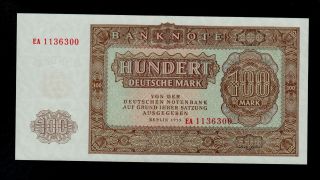 Germany Democratic Republic 100 Deutsche Mark 1955 Ea Pick 21 Unc -.  Banknote photo