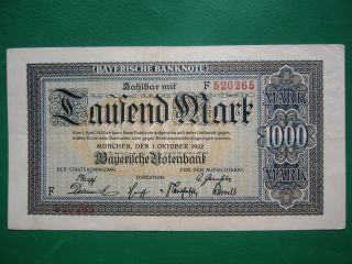 Bavaria 1000 Mark 1922 photo