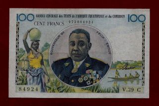Equatorial African States Congo 100 Francs 1961 P - 1c F,  (west French East) photo
