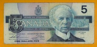 1986 Ottawa Bank Of Canada 5 Dollars D - 1 - 35 photo
