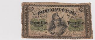 25 Cents Dominion Of Canada Series 1870,  A,  No Reverse photo