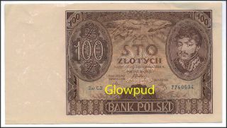 Bank Note Poland Warsaw 1934 Unc 100 Zl Serial Cd photo