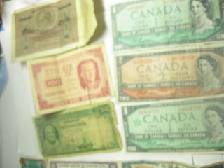Lotof 9 Germany 1923 5 Million Mark China France Canada Paper Money photo