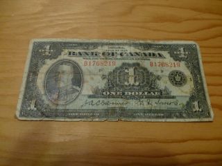 Bank Of Canada 1935 Dollar Bill Series B Vg 1 Dollar B1768219 photo
