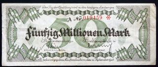 Kaiserslautern 1923 50 Million Mark Inflation Banknote Germany photo
