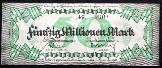 Kaiserslautern 1923 50 Million Mark Germany Inflation Banknote 2 photo