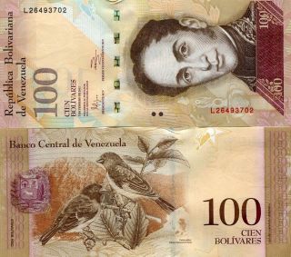 Venezuela 100 Bolívares Fuertes (2011 - 2012) Unc photo