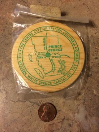 Rare1967 Spruce Wooden Dollar Centennial Issue Prince George British Colombia photo