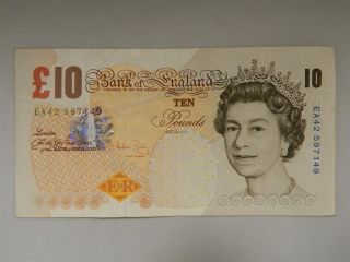 10 Ten Pounds England British Charles Darwin Year 1809 - 1882 Banknote/paper Money photo