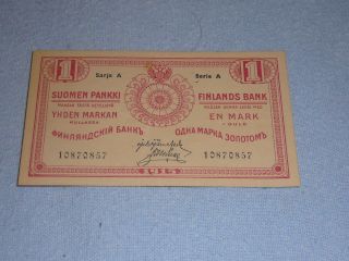 1 Mark Banknote Finland 1915 photo