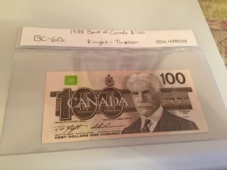 1988 Canada 100 Dollar Bill Bird Series photo