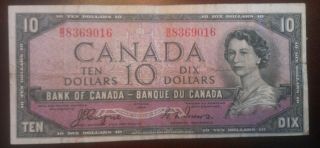 Devils Face 1954 Canada 10 Dollar Bill Coyne&tower Exquisit photo