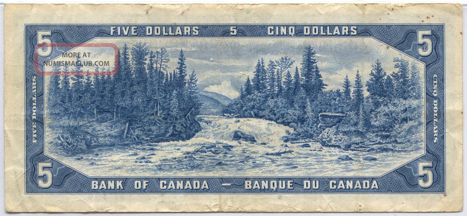 1954 Canada $5 Five Dollar Banknote A/x 9065380