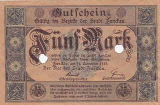 5 Marks From Germany From 1918 Fine Note photo
