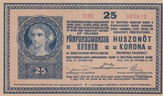 25 Korona/kronen 1918 Last Monarchy Issue Austria - Hungary Rr photo