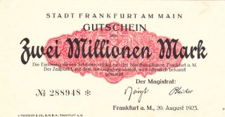2 000 000 Marks From Germany From 1923 Very Fine Note photo
