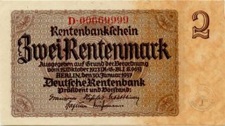 Nazi Germany 2 Rentenmark 1937 D00669999 photo