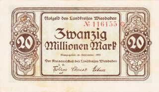 20 000 000 Marks From Germany From 1923 Very Fine Note photo