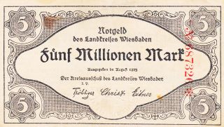 5 000 000 Marks From Germany From 1923 Very Fine Note photo