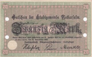 20 Marks From Germany From 1918 Very Fine Note photo
