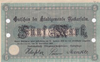5 Marks From Germany From 1918 Very Fine Note photo