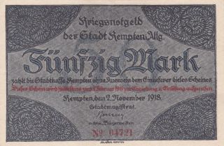 50 Marks From Germany From 1918 Extra Fine Note photo