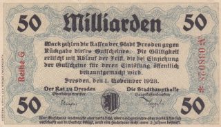 50 Milliard Marks From Germany From 1923 Very Fine Note photo
