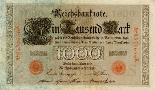 Germany 1000 Mark 1910 Nr8572656k photo