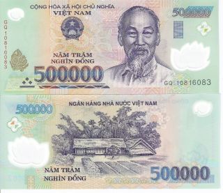 5 Million Viet Nam Dong 10 X 500.  000 Banknote Polymer Vietnamese photo