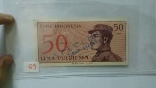 Indonesia Rupiah 50 Sen 1964 Unc - Specimen photo