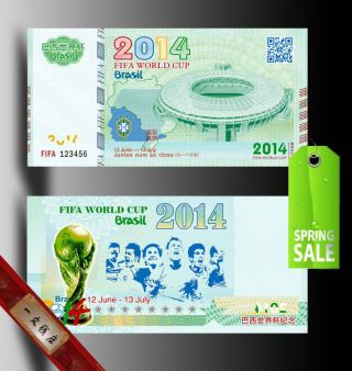 A Piece Of China Brazil Orld Cup Specimen Banknote/paper Money.  Unc photo
