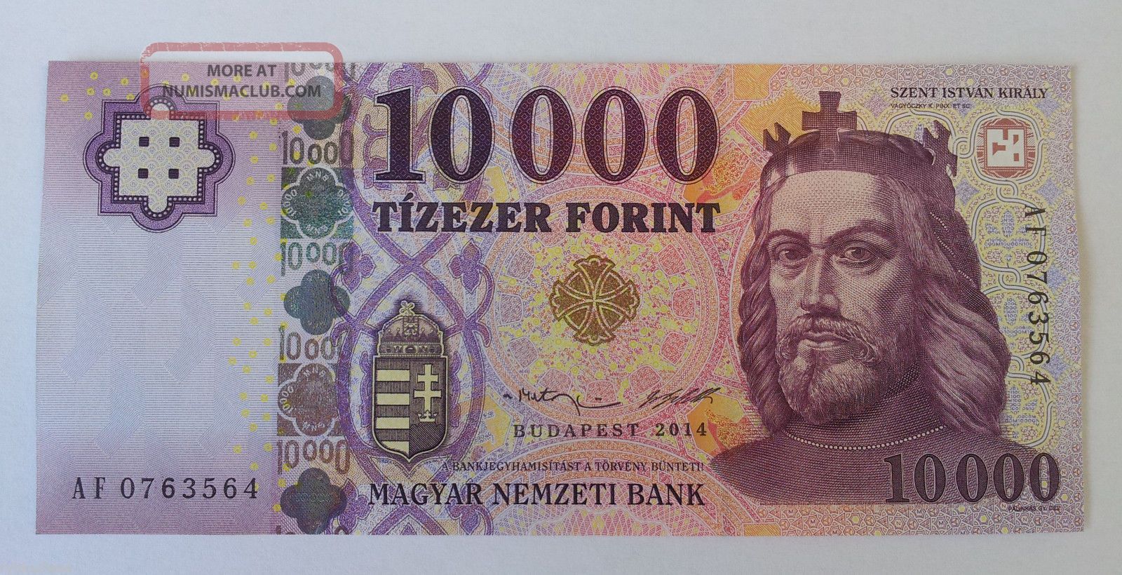 Hungary 10000 Forint Huf Banknote 2014 Unc