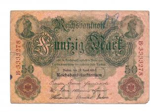 Germany Reichsbanknote 50 Funfzig Mark 1910 photo