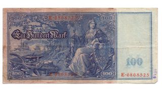 German 1910 One Hundred Mark 100 Reichsbanknote photo