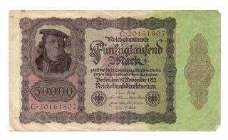 German 1922 50000 Reichsbanknote photo